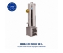 Boiler pe lemne FM 90 L din inox, uși din fontă, focar cu cărămidă – Produs în UE