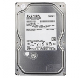 3.5" HDD 1.0TB-SATA- 32MB Toshiba "Digital Video (DT01ABA100V)", 5700rpm, Silent (25dBmax)