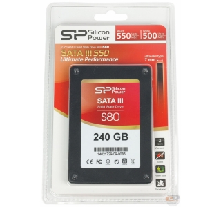 2.5"  SSD  240GB-SATA-III 6Gb/s Silicon Power "Slim S80" [R/W:555/530MB/s, 7mm, P3108 ]