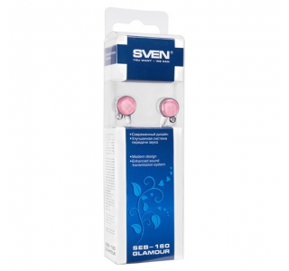 Earphones SVEN SEB-160 Glamour, Pink-White, GD-1600