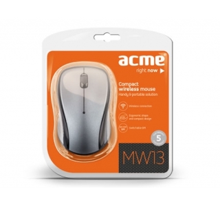 Acme MW13 Compact wireless mouse , Silver, 800/1600dpi, 2.4GHz up to 10m