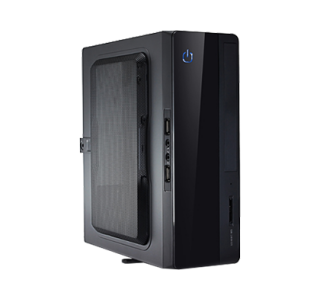Case mini-ITX 130W Sohoo S101BK, Card-Reader, Black
