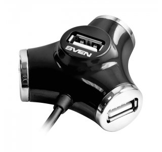 USB 2.0 Hub 4-port SVEN "HB-012", Black