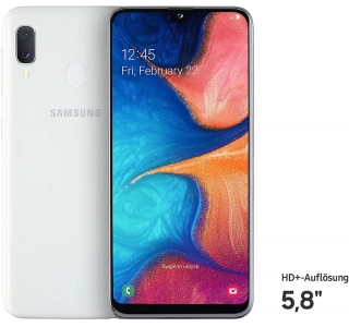 SAMSUNG Galaxy A20e, 32GB, 3GB RAM, Dual SIM, White