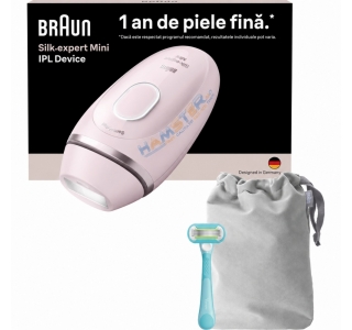 Epilator IPL Braun Silk-expert Mini PL1111, 300.000 impulsuri, roz