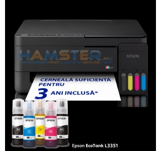 Multifuncțional Epson EcoTank L3351, CISS, A4, Wi-Fi, negru