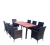 Set mobilier pentru gradina, maro, 8 scaune si masa, 190 x 190 x 75 cm — 6/6