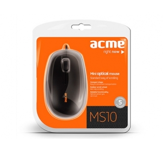 Acme MS10 Mini optical mouse, 1000dpi, USB, 1.2m